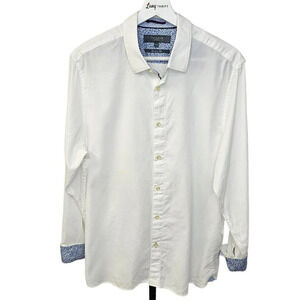 Ted Baker Mens Modern Fit White  Flip Cuff Button Down Top Size 16.5